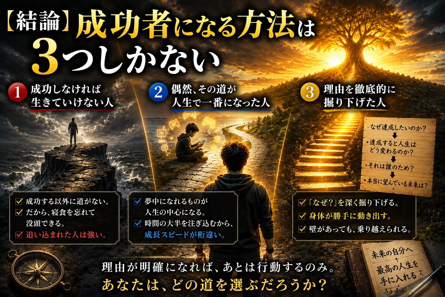 【結論】成功者になる方法は3つしかない