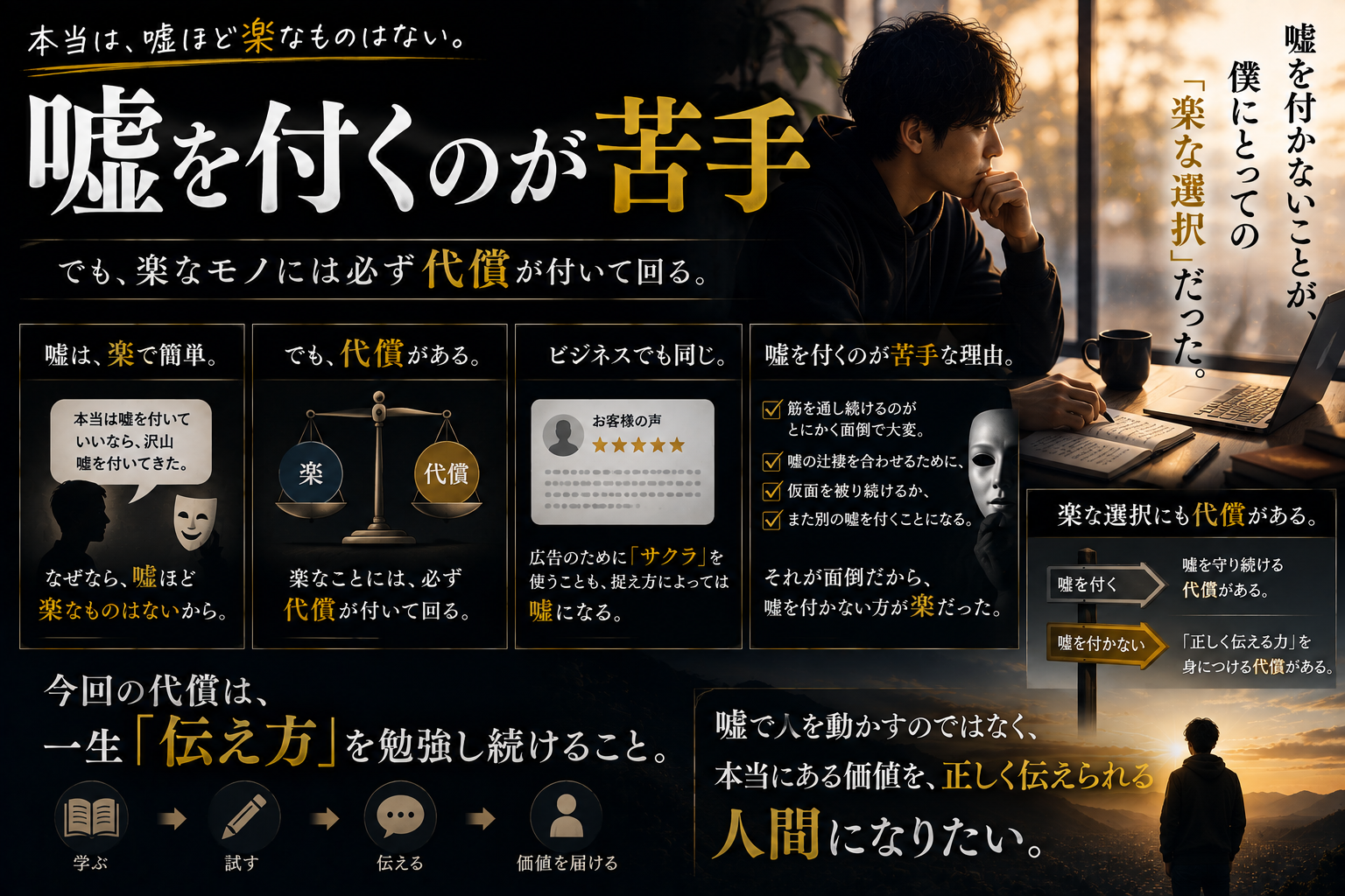 嘘を付くのが苦手